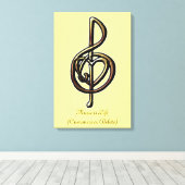 Anpassbare Treble Clef Heart Leinwanddruck (Insitu (Holzboden))