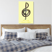 Anpassbare Treble Clef Heart Leinwanddruck (Insitu (Schlafzimmer))
