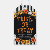 Anpassbare Trick-oder-Leckerei - Rustikale Geister Geschenkanhänger (Rückseite)