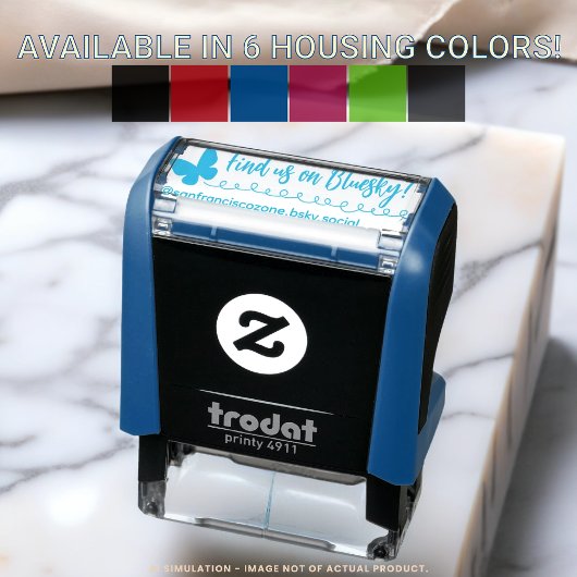 Anpassbare Trodat "Finden Sie uns auf Social Media Permastempel