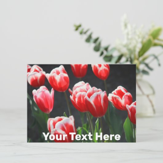 Anpassbare Tulpenkarte (Stehend Vorderseite)