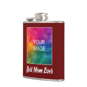 Anpassbare Typografie Script Beste Mama je Flachmann (Links)