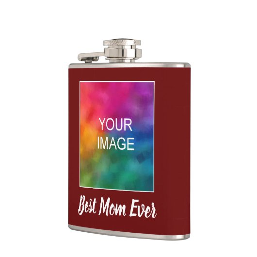 Anpassbare Typografie Script Beste Mama je Flachmann (Links)