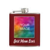 Anpassbare Typografie Script Beste Mama je Flachmann (Vorderseite)