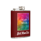 Anpassbare Typografie Script Beste Mama je Flachmann (Rechts)