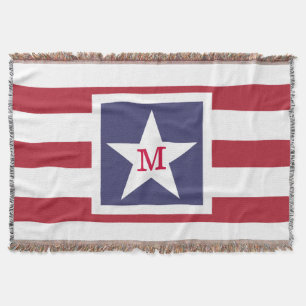 Anpassbare U.S.A.-Flag-Monogramm Decke