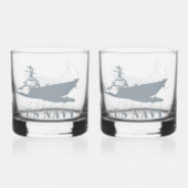 Anpassbare US-NAVY Whiskyglas (Vorderseite)