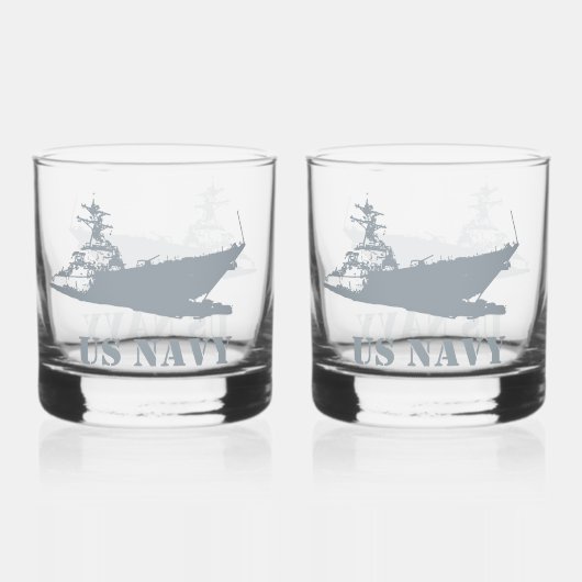 Anpassbare US-NAVY Whiskyglas (Vorderseite)