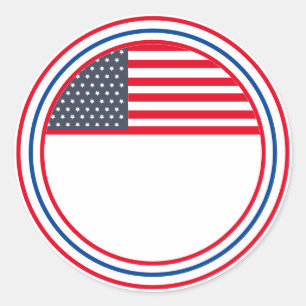 Anpassbare USA-Flagge 4. Juli Runder Aufkleber