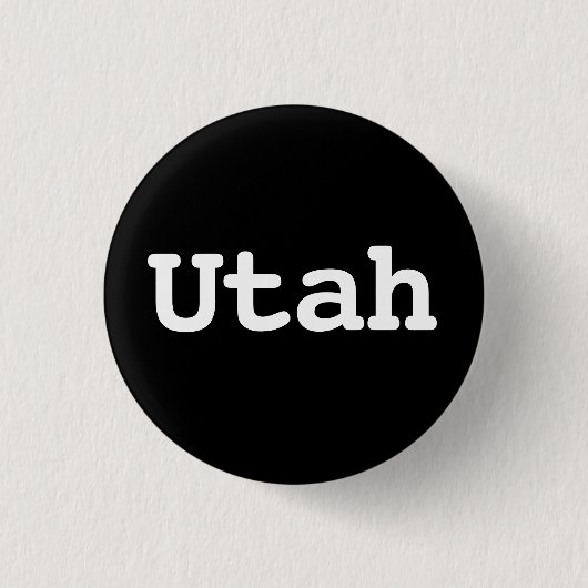 Anpassbare Utah-Typografie Button (Vorderseite)
