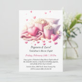 Anpassbare Valentinabend - Popcorn Einladung (Stehend Vorderseite)