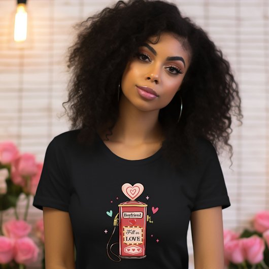 Anpassbare Valentine, Liebe Retro T - Shirt ausfül