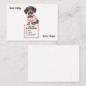 Anpassbare Valentinmerkarte mit Dackel Mitteilungskarte (Vorne/Hinten)