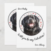 Anpassbare Valentinstag-Karte Neufundland Feiertagskarte (Vorne/Hinten)