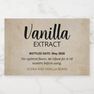 Anpassbare Vanilla Extract 3x2 VE001_04RT Schaumweinetikett