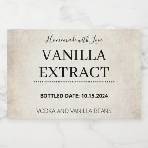 Anpassbare Vanilla Extract Label AB01_02RTbk Schaumweinetikett