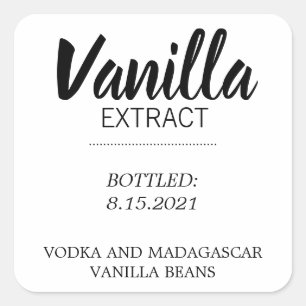 Anpassbare Vanilla Extract Label BL_03sq Quadratischer Aufkleber