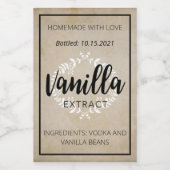 Anpassbare Vanilla Extract Label VE001_01wn Weinetikett (Einzelnes Label)