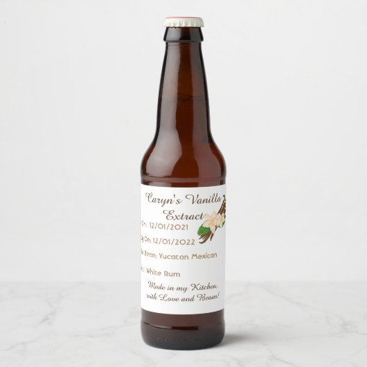 Anpassbare Vanilla Extract-Labels Bierflaschenetikett (Vorderseite)