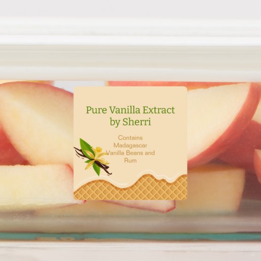 Anpassbare Vanilla Orchid, Vanilla Extract Etiketten (Befestigt)