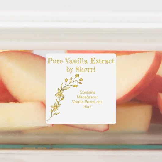 Anpassbare Vanilla Orchid, Vanilla Extract Etiketten (Befestigt)