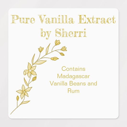 Anpassbare Vanilla Orchid, Vanilla Extract Etiketten (Design 2)