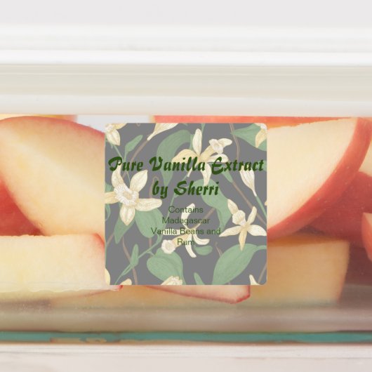 Anpassbare Vanilla Orchid, Vanilla Extract Etiketten (Befestigt)
