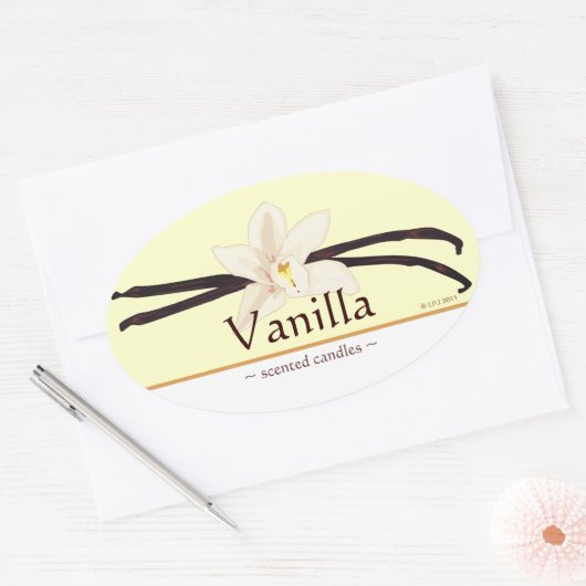 Anpassbare Vanilla Oval Aufkleber (Umschlag)