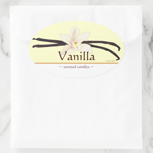 Anpassbare Vanilla Oval Aufkleber (Tasche)