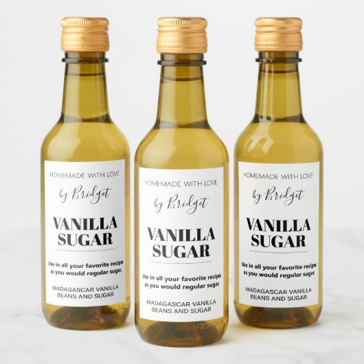Anpassbare Vanilla Sugar Label AF_01sq Weinetikett (Flaschen)