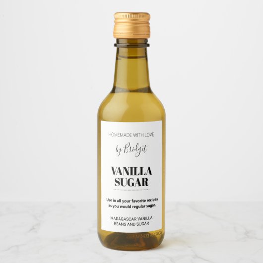 Anpassbare Vanilla Sugar Label AF_01sq Weinetikett (Vorderseite)