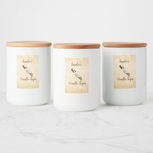 Anpassbare Vanilla Zucker-Lebensmittelkennzeichnun Lebensmitteletikett (Flaschen)