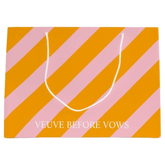 Anpassbare Veuve vor Vows mit Namen Große Geschenktüte (Vorderseite)