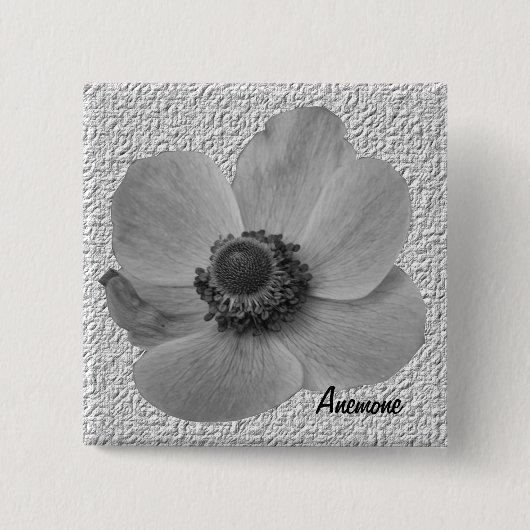Anpassbare Vintage Anemonschaltfläche Button (Vorderseite)