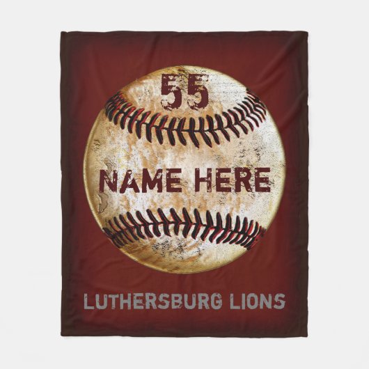 Anpassbare Vintage-Baseball-Teamdecke Fleecedecke (Vorderseite)