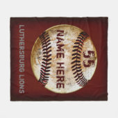 Anpassbare Vintage-Baseball-Teamdecke Fleecedecke (Vorderseite (Horizontal))