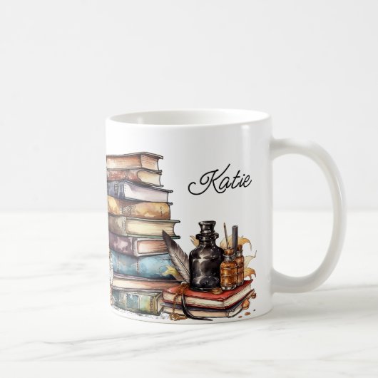 Anpassbare Vintage Buchliebhaber Mug Kaffeetasse (Rechts)