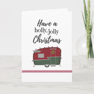 Anpassbare Vintage-Camper-Weihnachtskarte Feiertagskarte