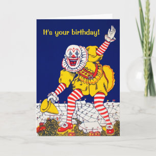 Anpassbare Vintage-Clown-Grußkarte Feiertagskarte