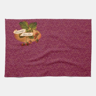 Anpassbare Vintage Erdbeeren Elegantaske Geschirrtuch