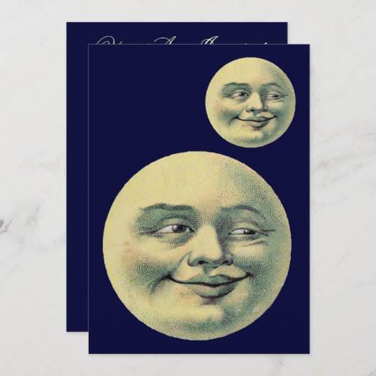 Anpassbare Vintage Monde Einladung (Vorne/Hinten)