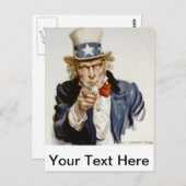 Anpassbare Vintage Onkel Sam Postkarte (Vorne/Hinten)