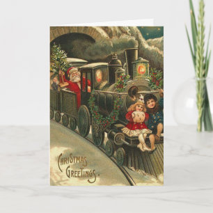 Anpassbare Vintage Retro Weihnachtsgrußkarte Feiertagskarte