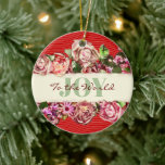 Anpassbare Vintage Rose Hübsche Freude für die Wel Keramik Ornament<br><div class="desc">Elegant aber niedlich, dieses schöne Vintage Blumenbanner ist aus einem echten Vintagen Kunstwerk gemacht. Es enthält mädchenhafte Viktorianische Styles, Rose und andere Blume und Texte, die Sie personalisieren können. Farben dieses süßen Designs: rosa, lila, grün, rot und Elfenbein. Entdecken Sie andere niedliche und elegante Geschenke in meinem Geschäft Vintag Restoration....</div>