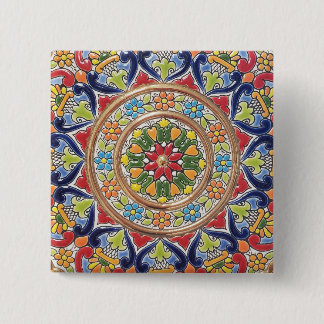 Anpassbare vintage spanische Fliese Button