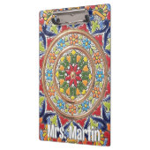 Anpassbare Vintage-Spanische Fliese Klemmbrett (Links)