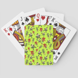 Anpassbare Vintage-Weihnachts-Pixies Spielkarten