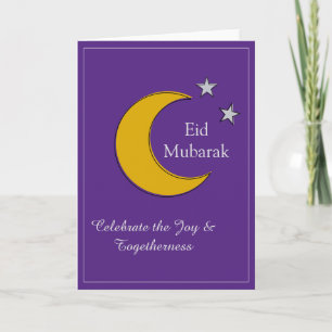 Anpassbare violette Eid-Einladungskarte Karte
