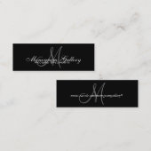 Anpassbare Visitenkarte für Schwarz-Grau-Monogramm (Vorne/Hinten)