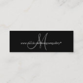 Anpassbare Visitenkarte für Schwarz-Grau-Monogramm (Rückseite)